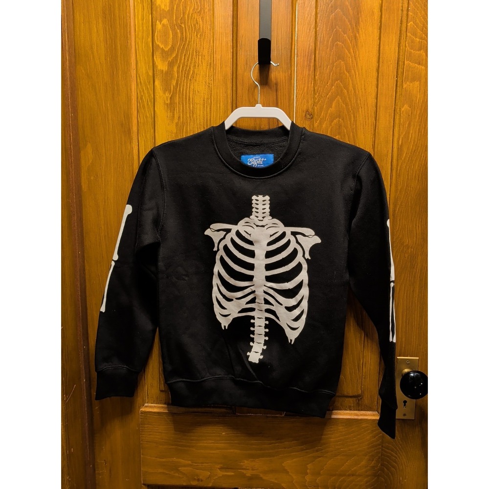 Eighty Eight Kids Sz M Skeleton‎ Sweatshirt Black NWT